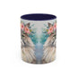 Floral Siamese Cat 01 Accent Coffee Mug - 11oz Perfect for Cat Lovers & Gifts