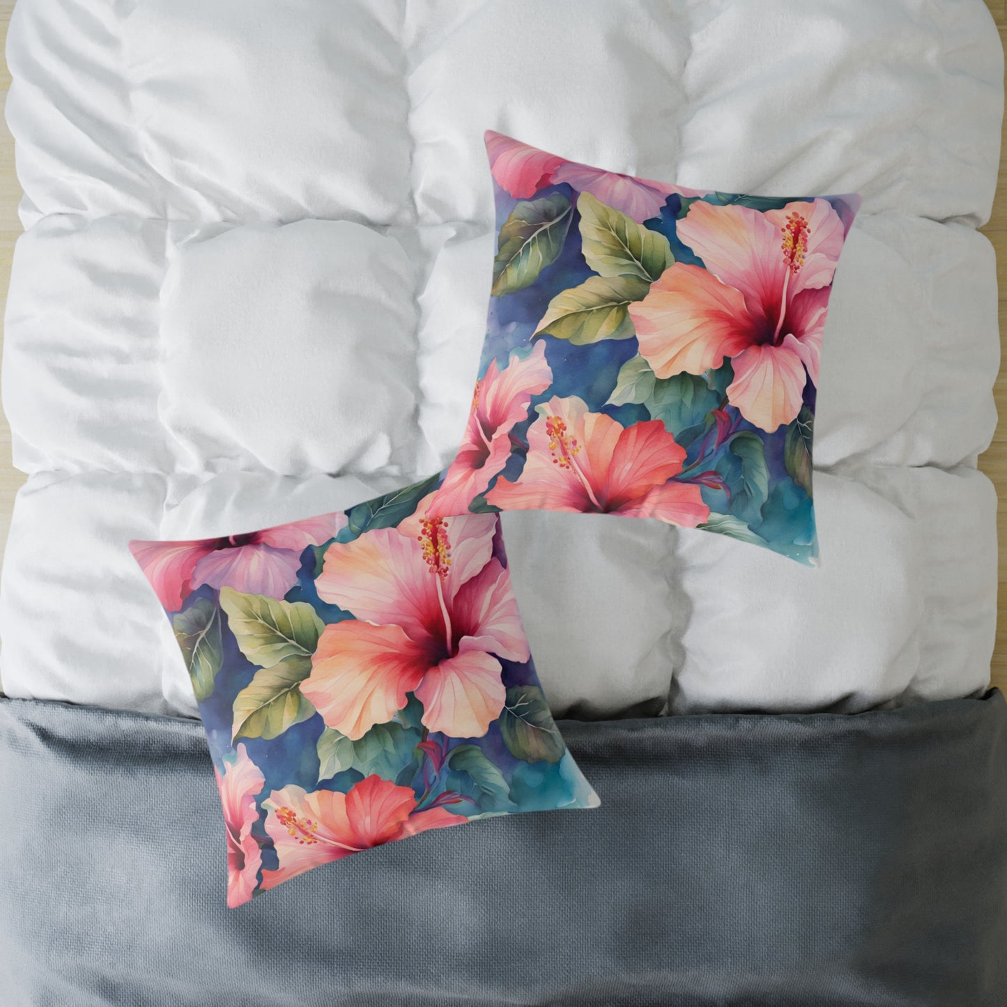 Hibiscus 02 Poly Pillow - Natures Beauty Design