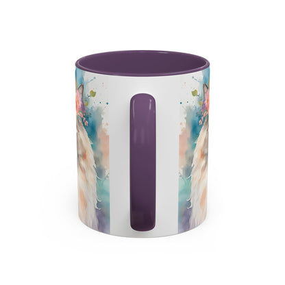 Floral Siamese Cat 01 Accent Coffee Mug - 11oz Perfect for Cat Lovers & Gifts