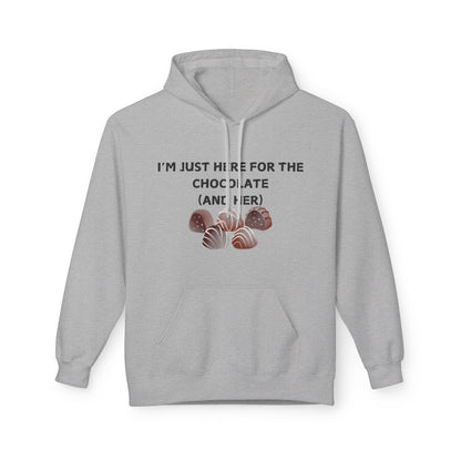 I’m Just Here For The Chocolate (And Her) Mens Valentines Hoodie