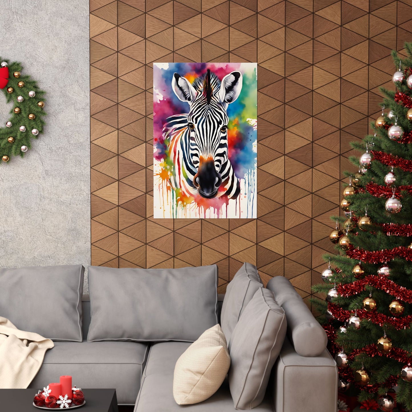 Multicolored Zebra 3 Matte Vertical Poster