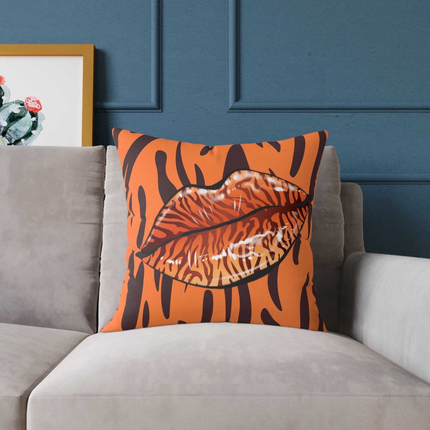 Tiger Lips Poly Pillow