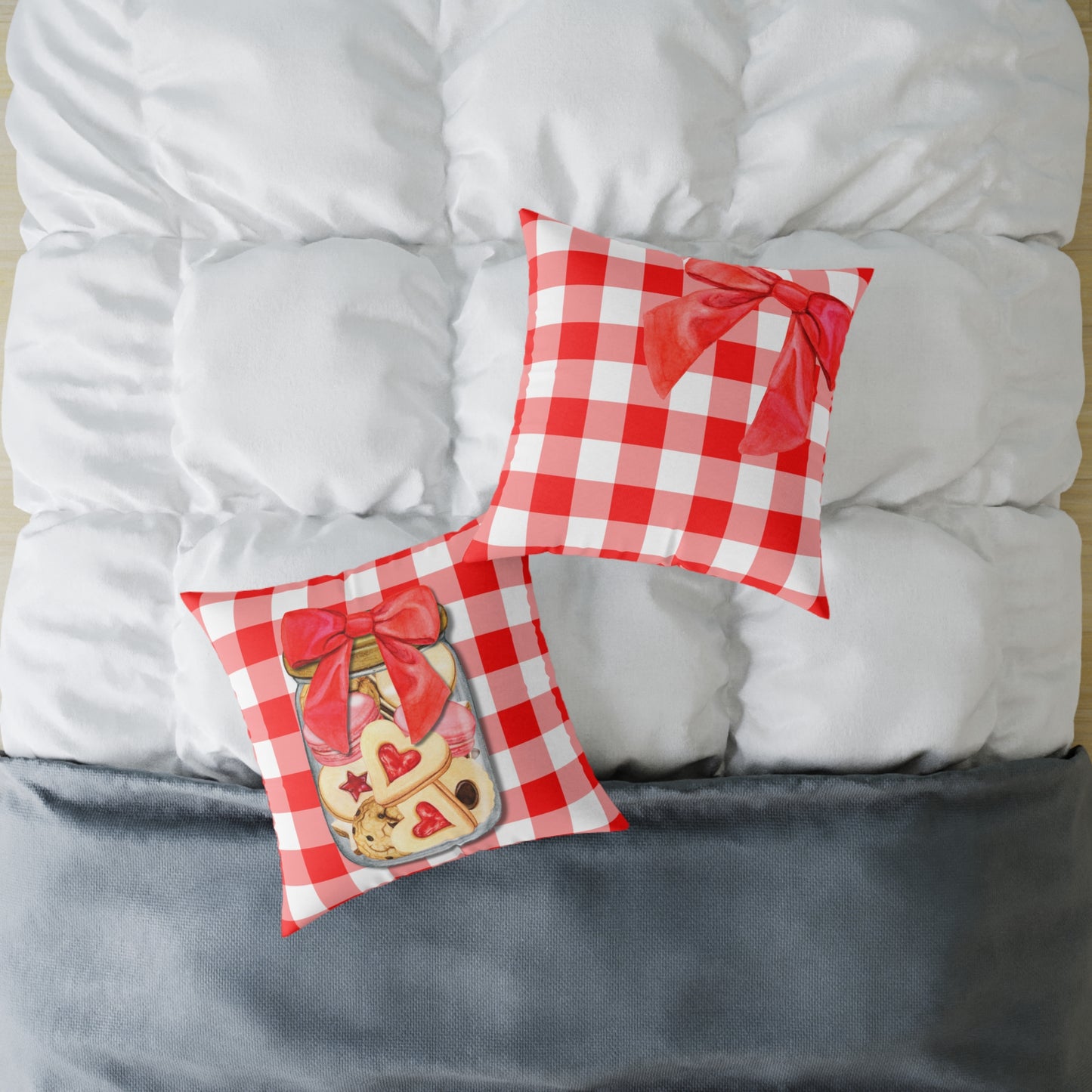 Valentine Cup Cookies Poly Pillow