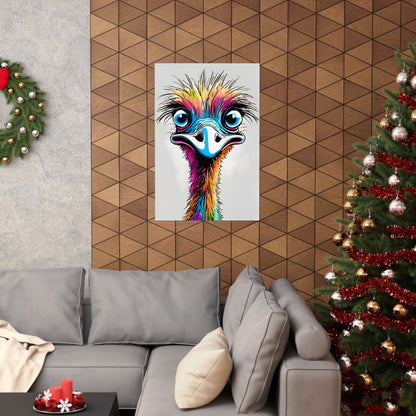 Multicolored Angry Emu 04 Matte Vertical Poster