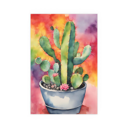 Multicolored Cactus 6 Indoor and Outdoor Silk Poster