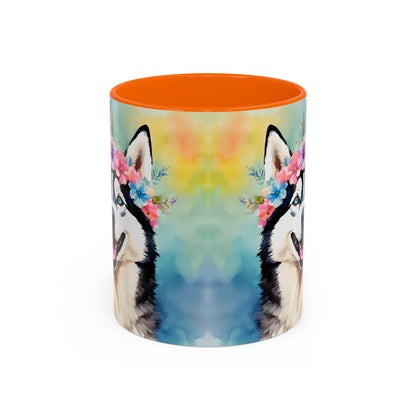 Husky 01 Accent Coffee Mug - Dog Lover Gift