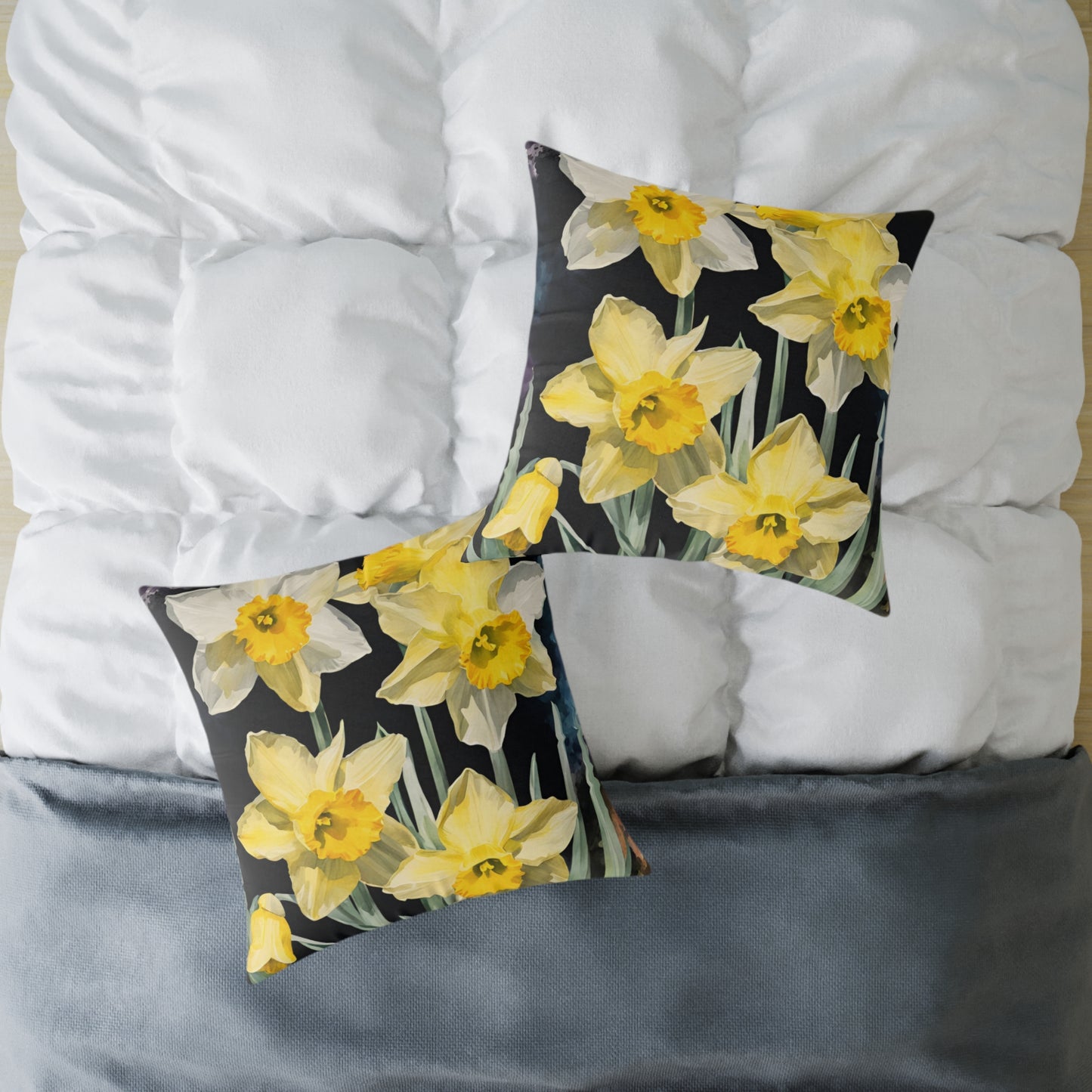 Daffodils 02 Poly Pillow - Natures Beauty Design