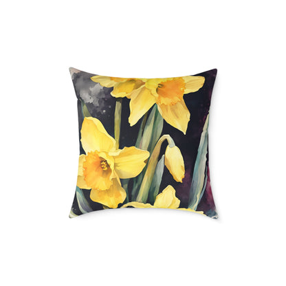 Daffodils 01 Poly Pillow - Natures Beauty Design