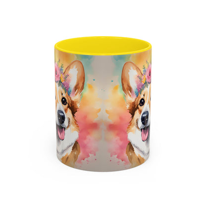 Corgi 02 Accent Coffee Mug - Dog Lover Gift