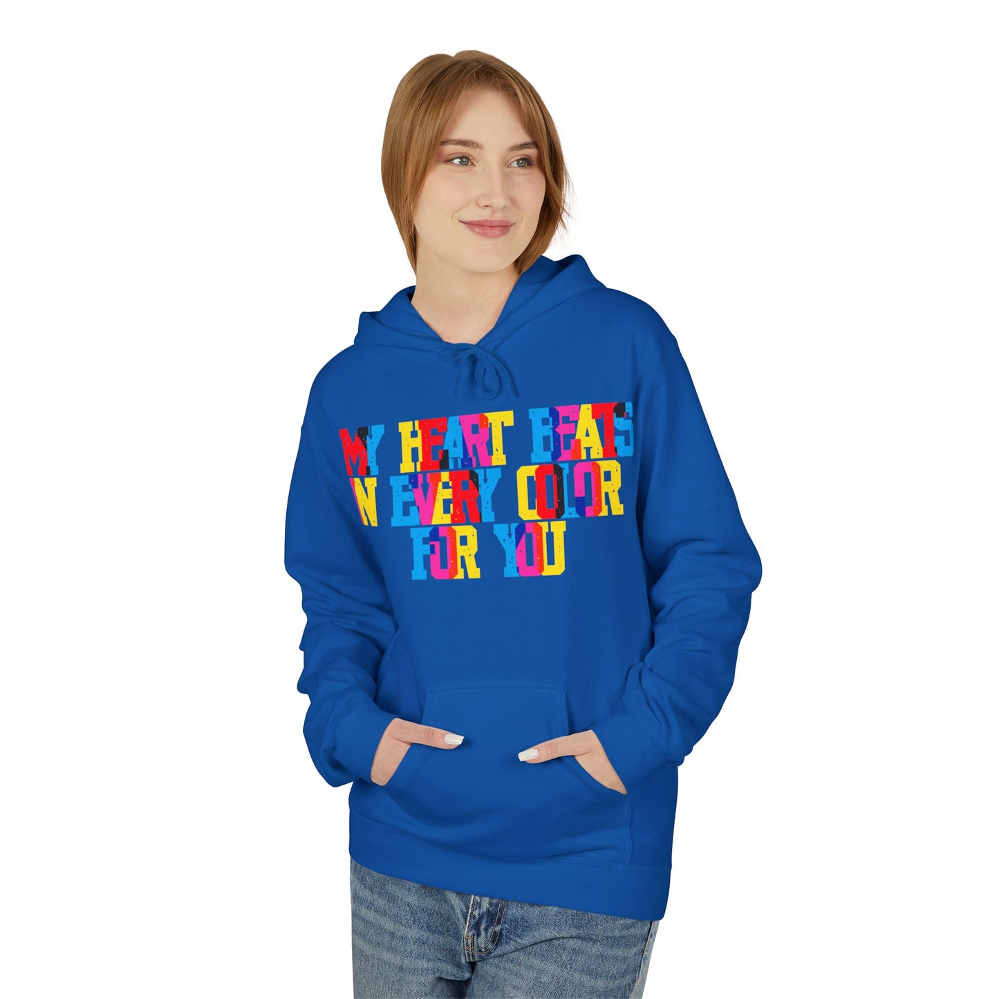 My Heart Beats In Every Color For You Unisex Valentines Hoodie