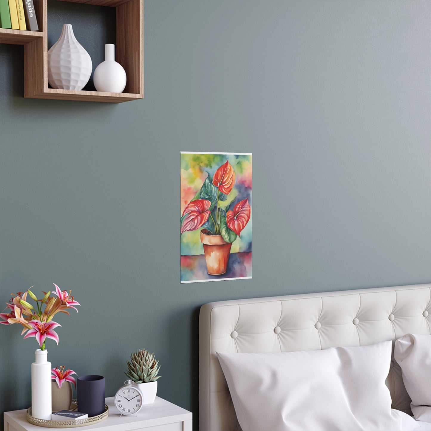 Multicolored Pot Plant 8 Indoor and Outdoor Silk Poster