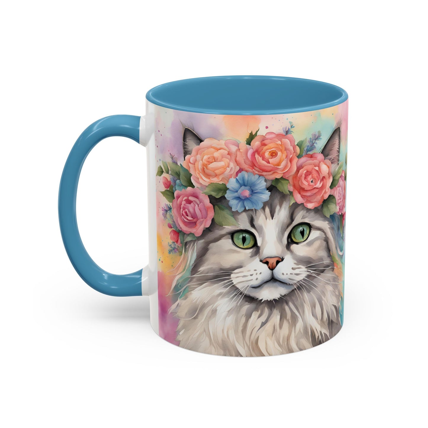 Floral Rag Doll Cat 03 Accent Coffee Mug - 11oz Perfect for Cat Lovers & Gifts