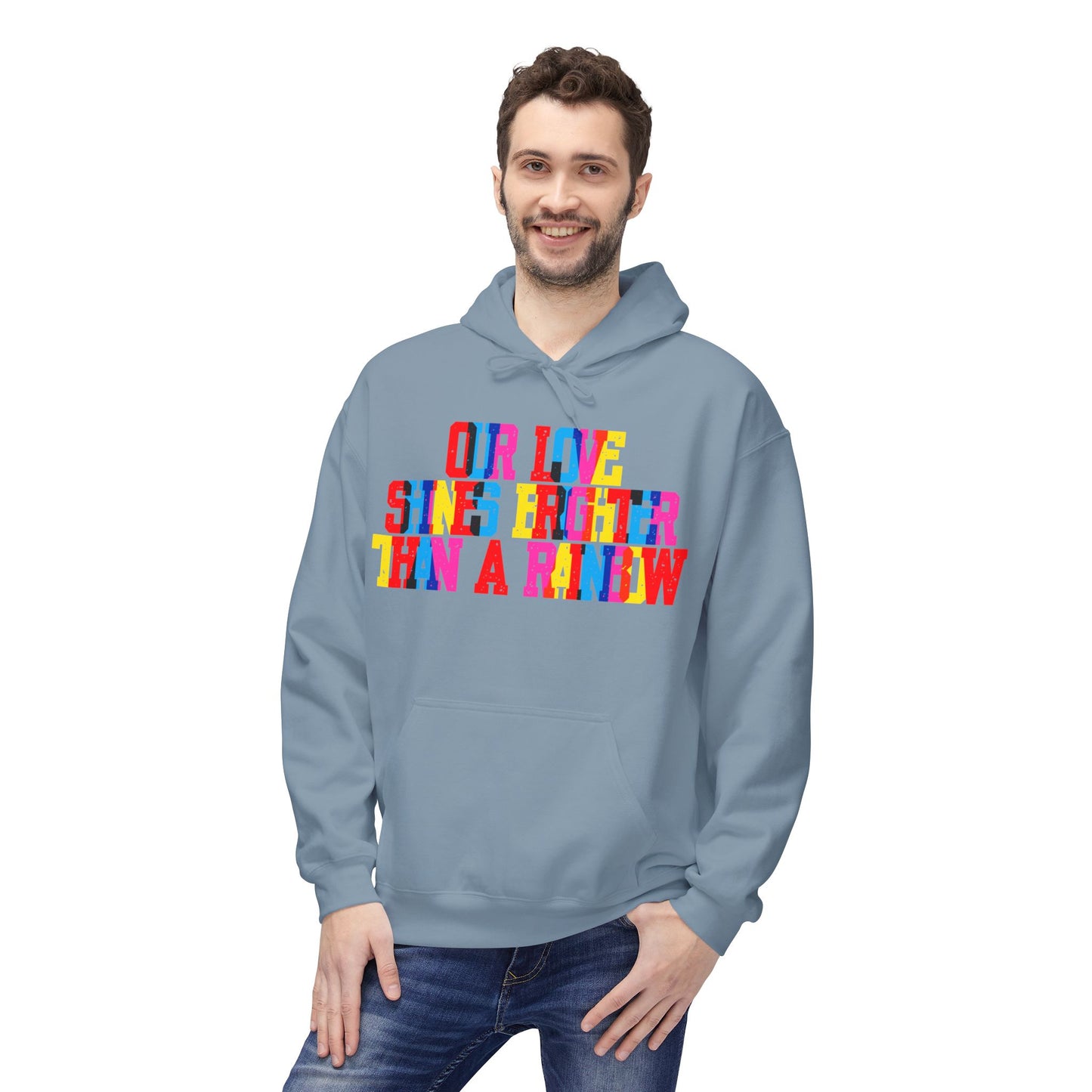 Our Love Shines Brighter Than A Rainbow Unisex Valentines Hoodie