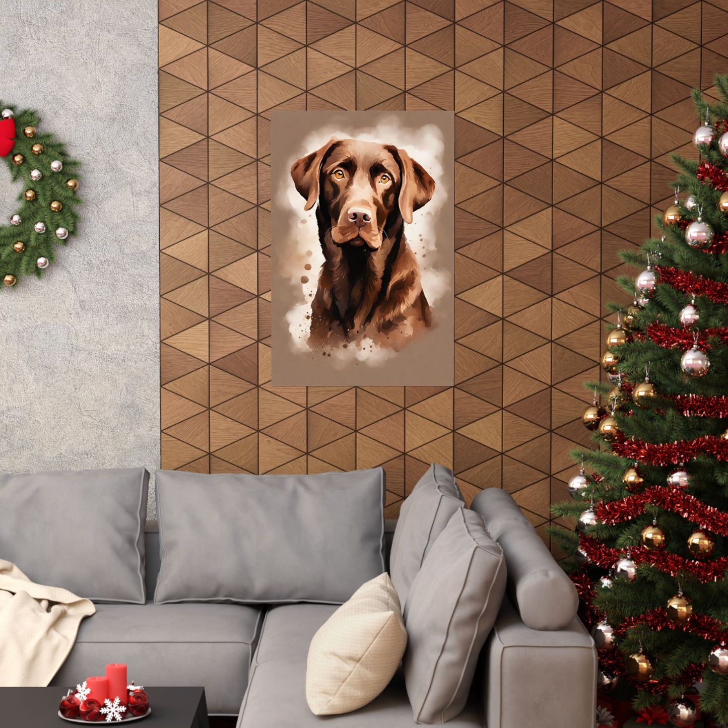 Dogs Chocolate Labrador 02 Matte Vertical Poster