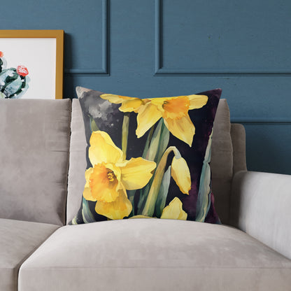 Daffodils 01 Poly Pillow - Natures Beauty Design