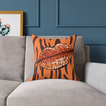 Tiger Lips Poly Pillow