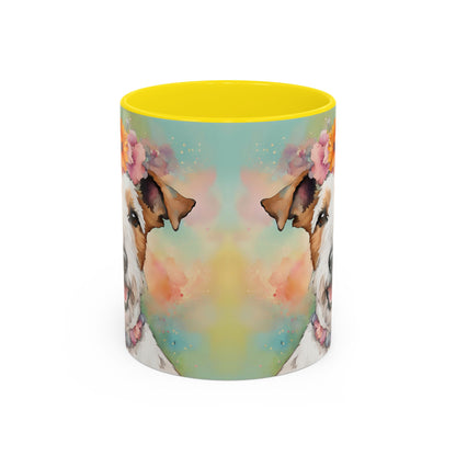 Fox Terrier 01 Accent Coffee Mug - Dog Lover Gift