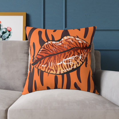 Tiger Lips Poly Pillow