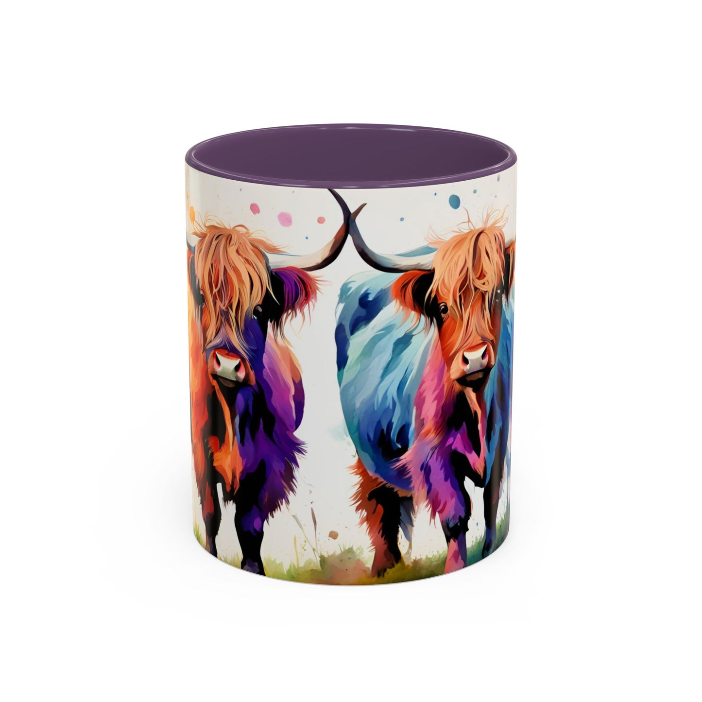 Multicoloured Highland Cow 2 Accent Mug 11oz