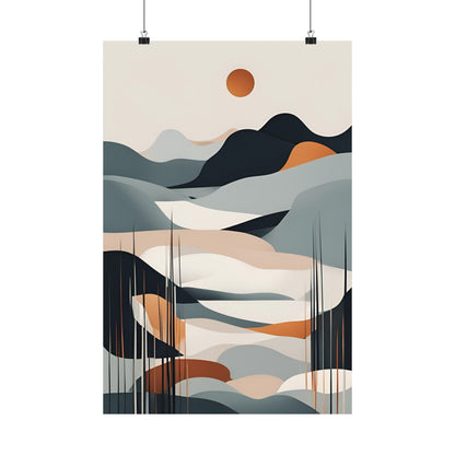 Nordic Winter Abstract 01 Matte Vertical Poster