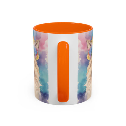 Floral Siamese Cat 02 Accent Coffee Mug - 11oz Perfect for Cat Lovers & Gifts