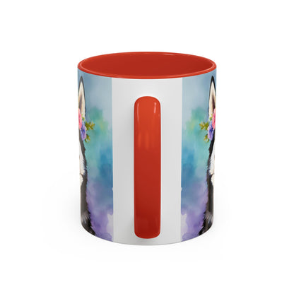 Husky 01 Accent Coffee Mug - Dog Lover Gift
