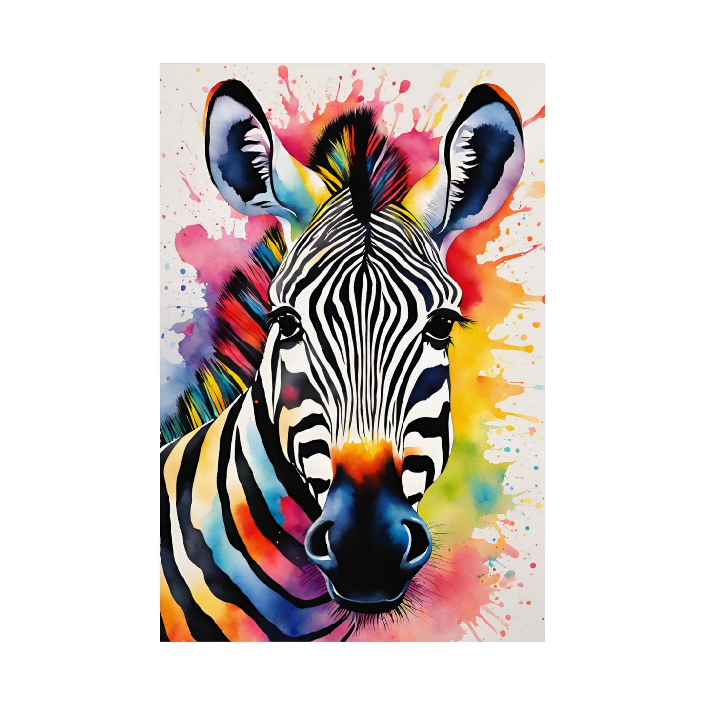 Multicolored Zebra 1 Matte Vertical Poster