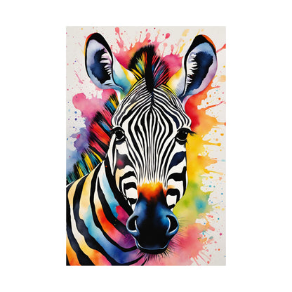 Multicolored Zebra 1 Matte Vertical Poster