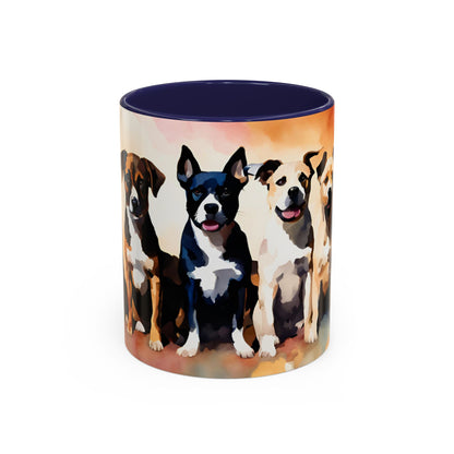 Multicoloured Doggies 4 Accent Mug 11oz