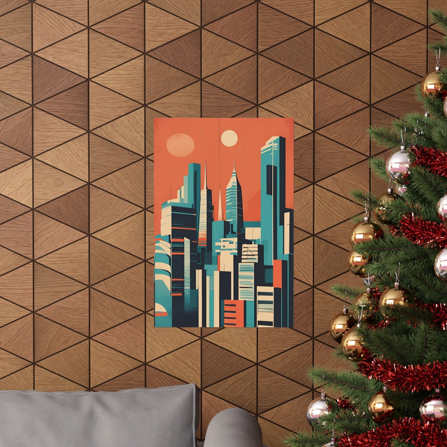 Retro cityscape 4 Matte Vertical Posters