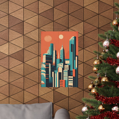 Retro cityscape 4 Matte Vertical Posters