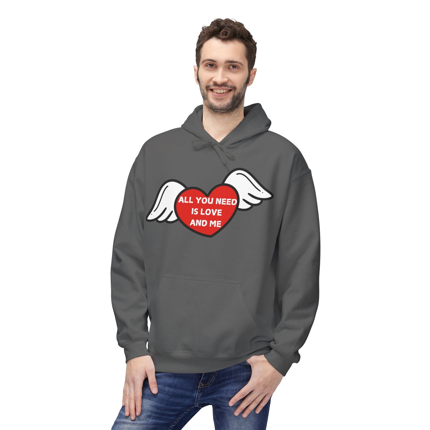 All You Need Is Love and Me Mens Valentines Hoodie