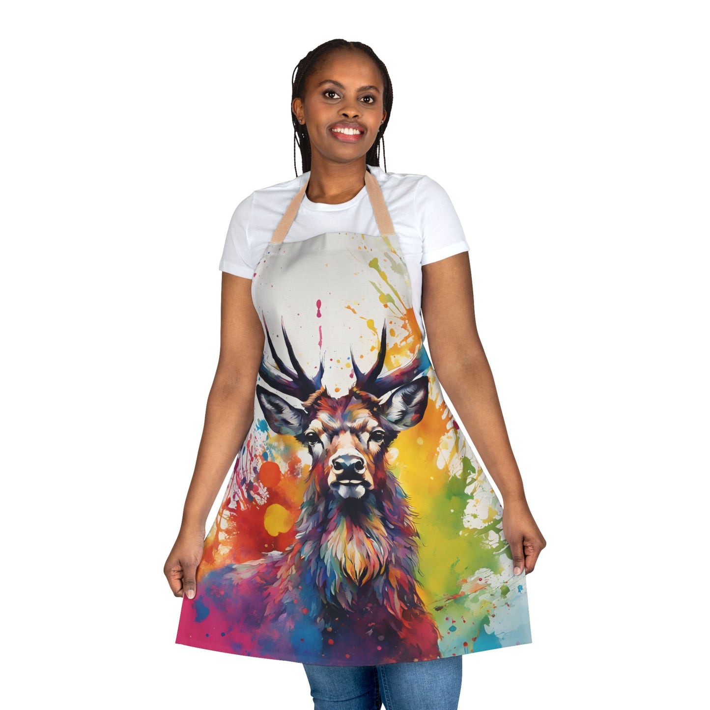 Multicoloured Stag Adult Apron (AOP)