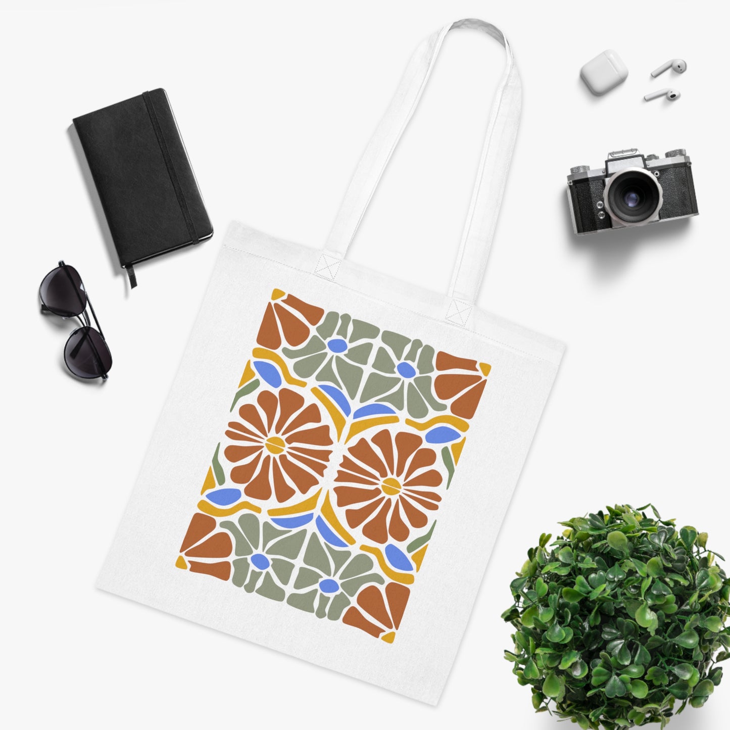 Abstract flowers 16 Cotton Tote