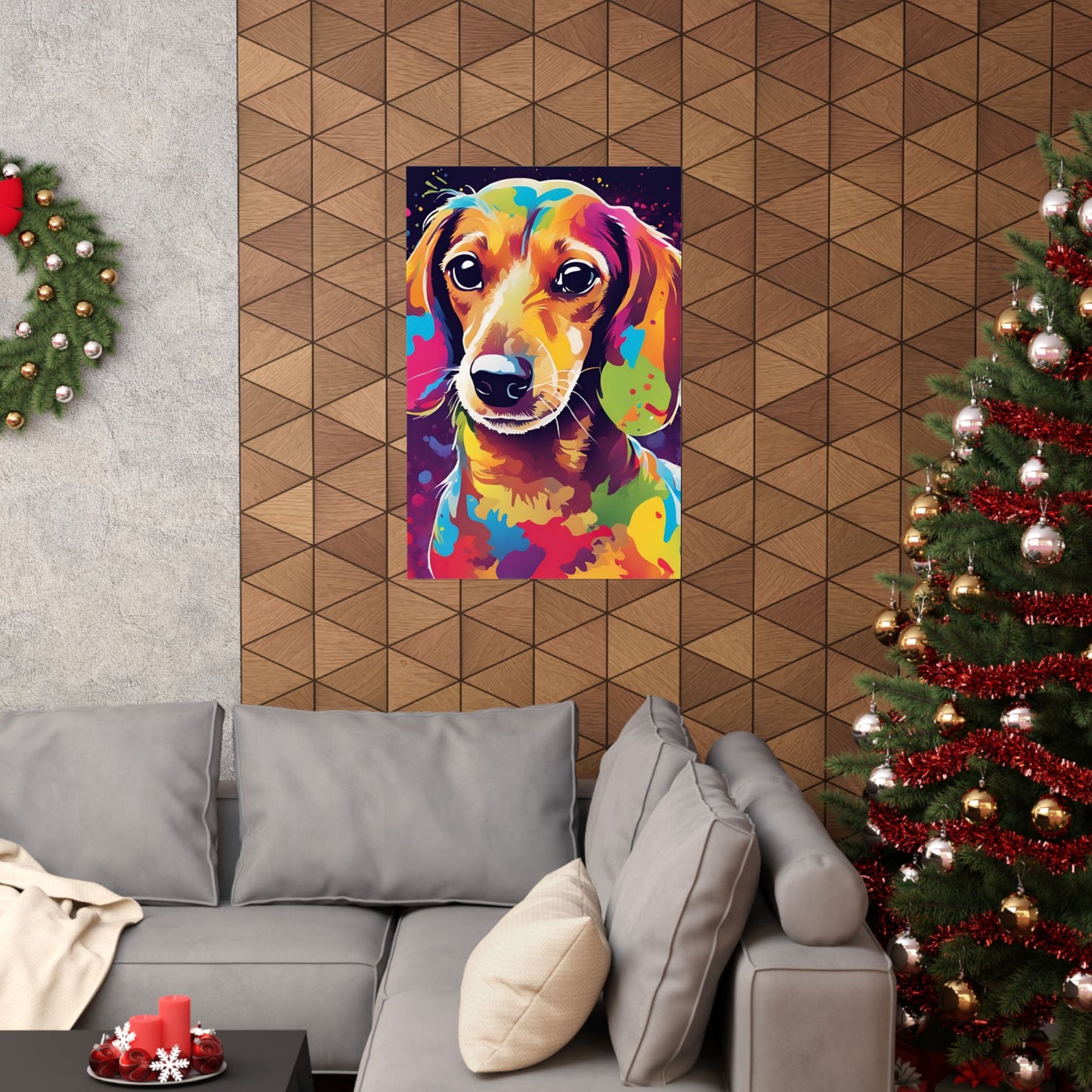 Multicolored Dachshund 4 Matte Vertical Poster