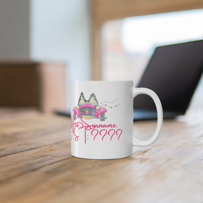(Personalizable) Mrs/Mr (Surname) EST: (Date) Valentines Mug Ceramic 11oz