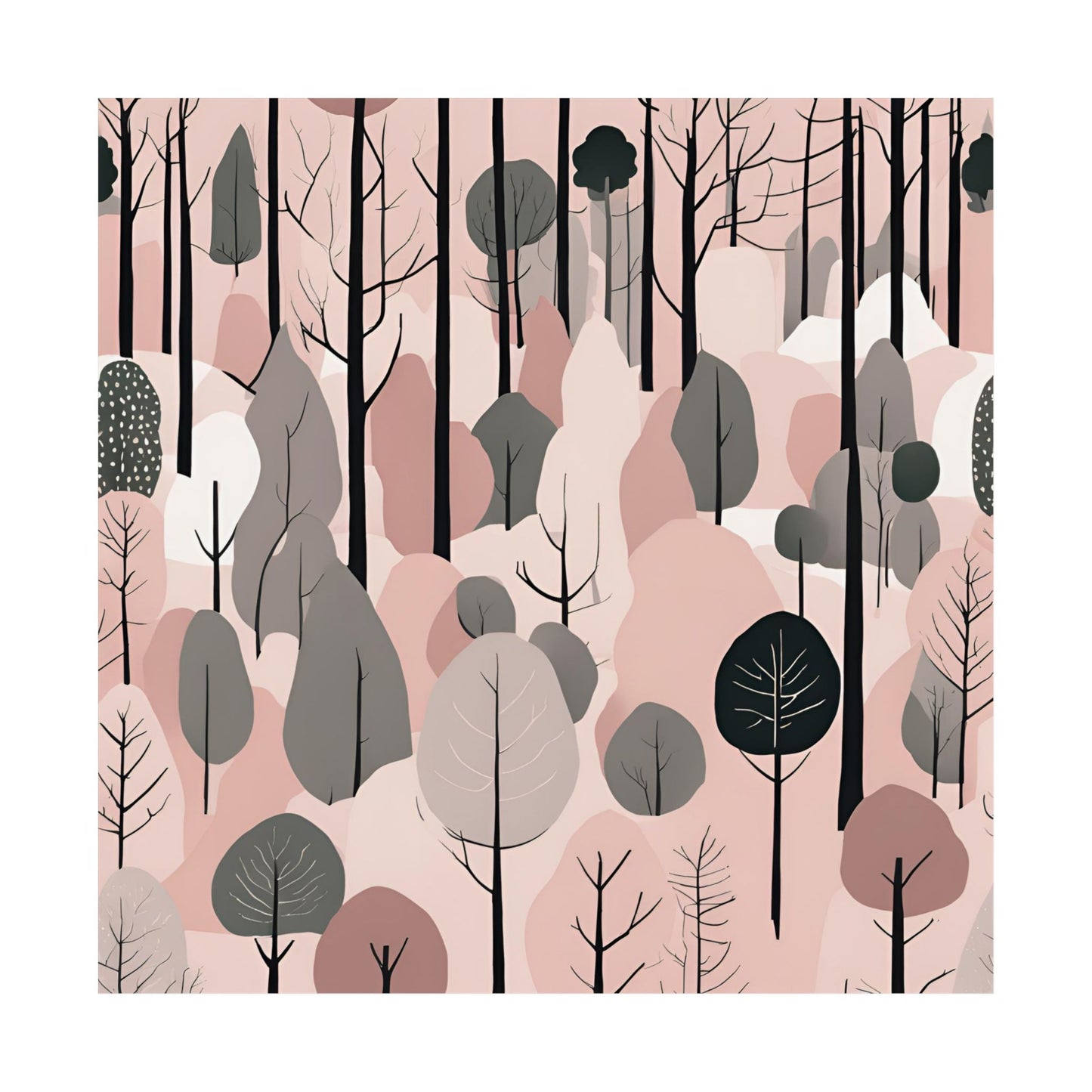 Lonely Forest Pink 16 Matte Square Posters