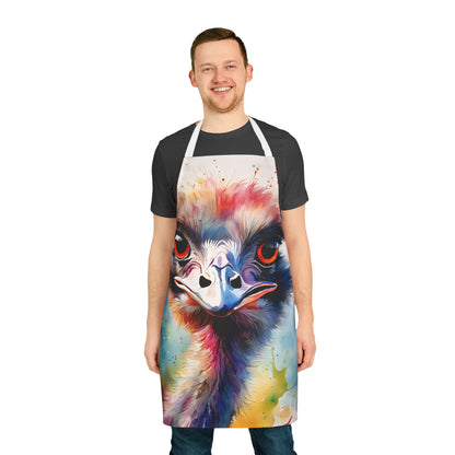 Multicolored Angry Ostrich Adult Apron (AOP)