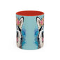 Husky 02 Accent Coffee Mug - Dog Lover Gift