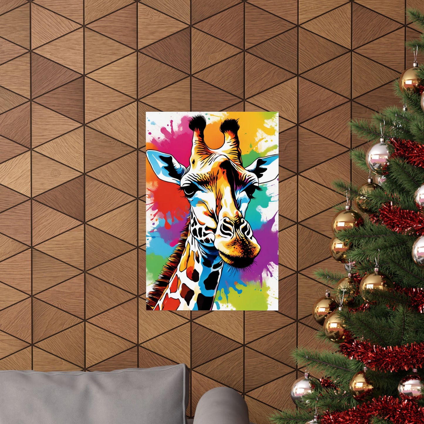 Multicolored Giraffe 05 Matte Vertical Poster