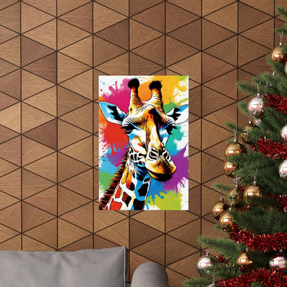 Multicolored Giraffe 05 Matte Vertical Poster