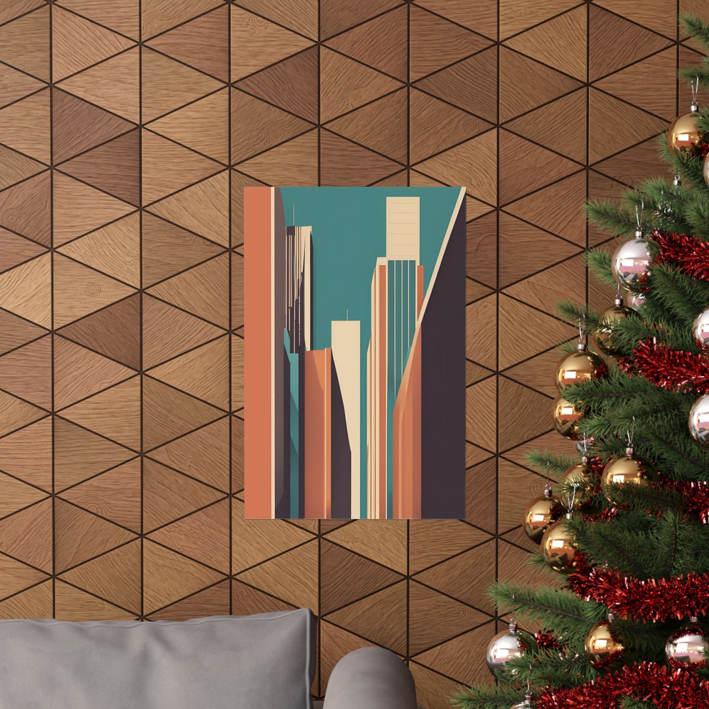 Retro cityscape 1 Matte Vertical Posters