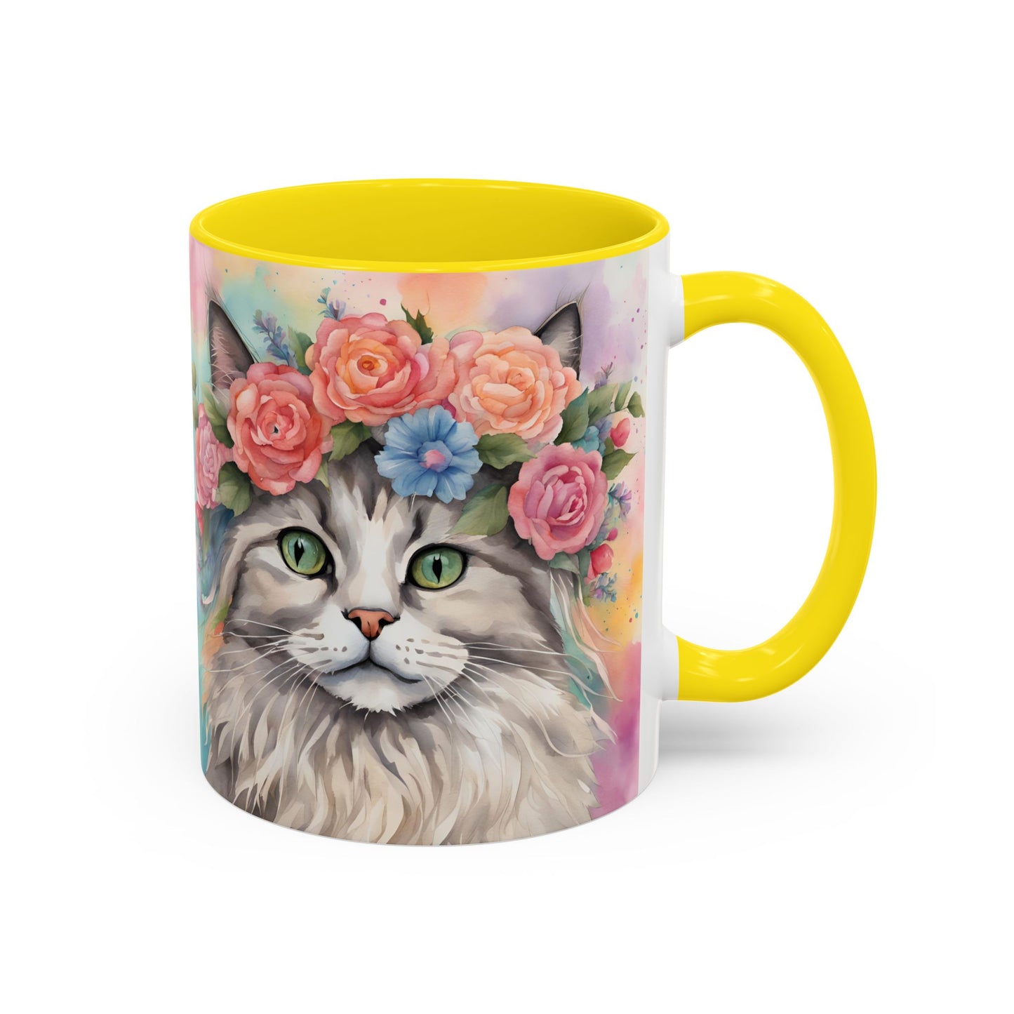 Floral Rag Doll Cat 03 Accent Coffee Mug - 11oz Perfect for Cat Lovers & Gifts