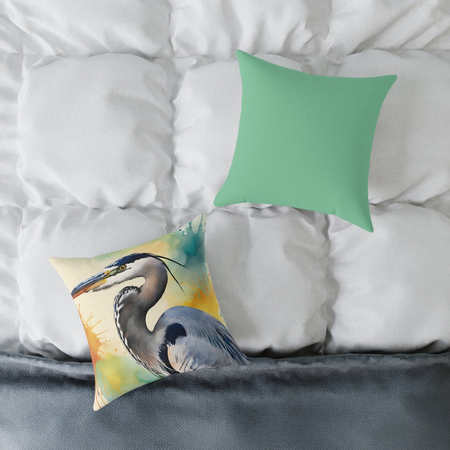 Heron 01 Poly Pillow - Natures Beauty Design