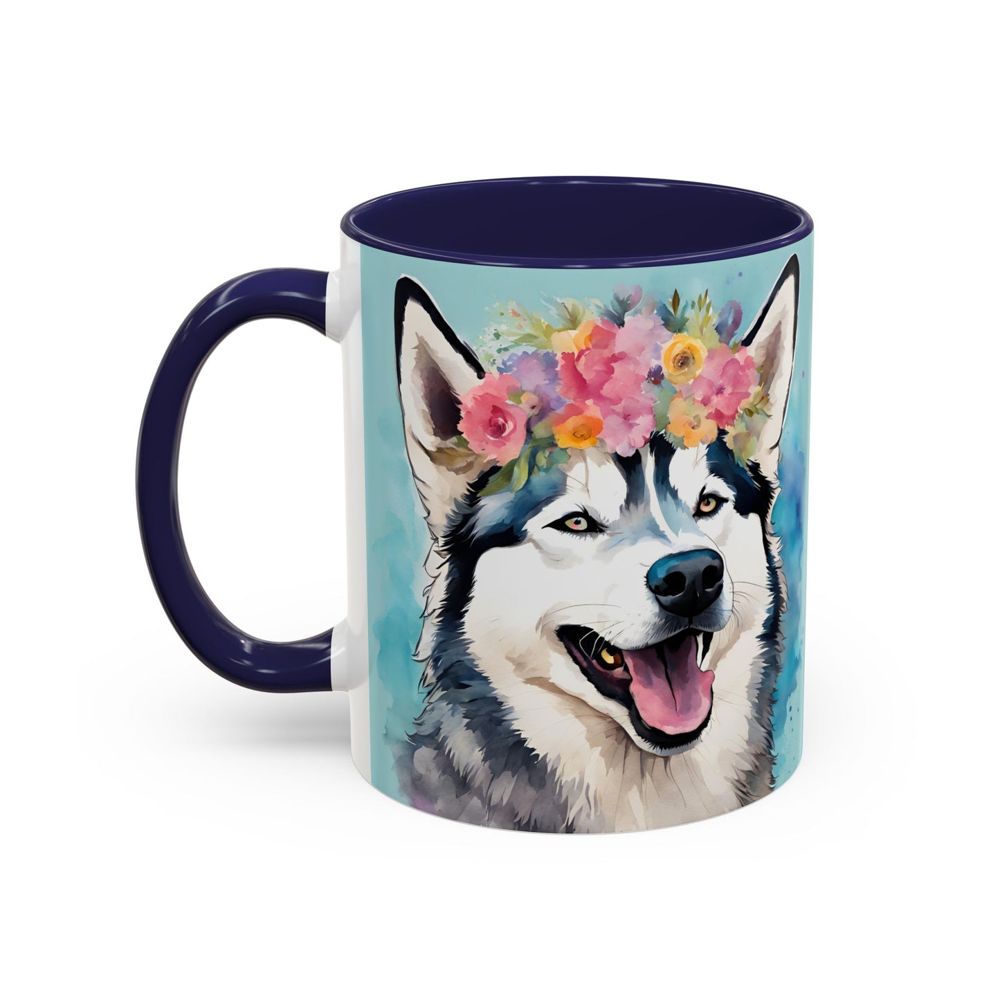 Husky 02 Accent Coffee Mug - Dog Lover Gift