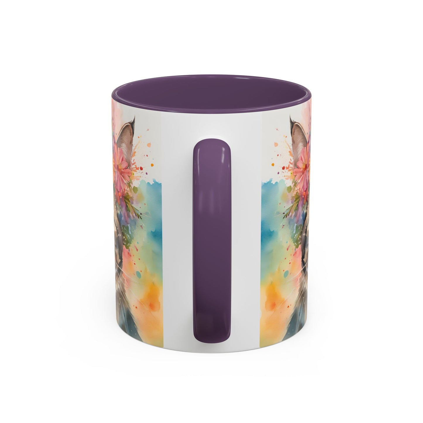 Floral Tabby Cat 03 Accent Coffee Mug - 11oz Perfect for Cat Lovers & Gifts