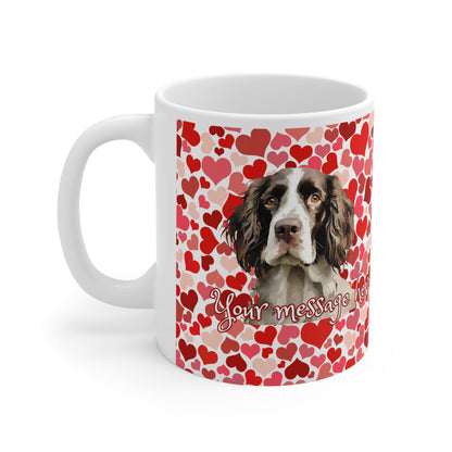 Personalized Pet Lovers Springer Spaniel Valentines Mug Ceramic 11oz