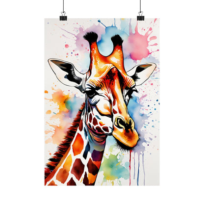 Multicolored Giraffe 01 Matte Vertical Poster