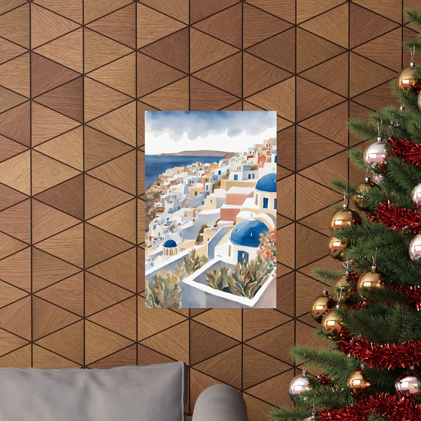 Abstract Greek rooftops 1 Matte Vertical Poster