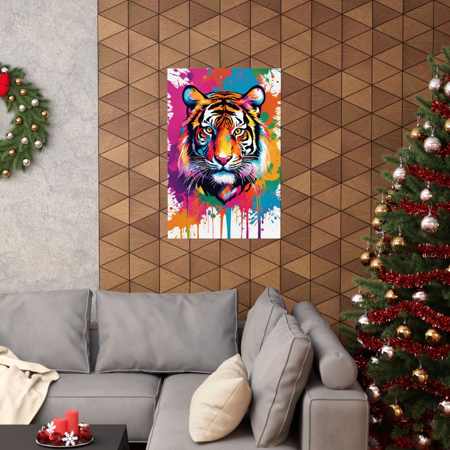 Multicolored Tiger 1 Matte Vertical Poster